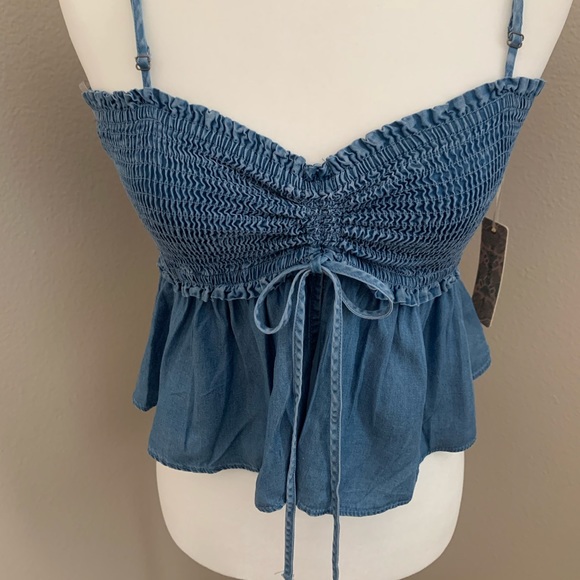 Iris Blue Denim Tank Top size S - Picture 3 of 12